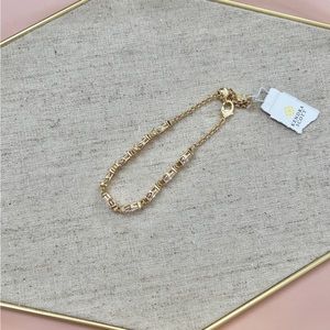 NWT Kendra Scott Genevieve Delicate Chain Bracelet in White Crystal